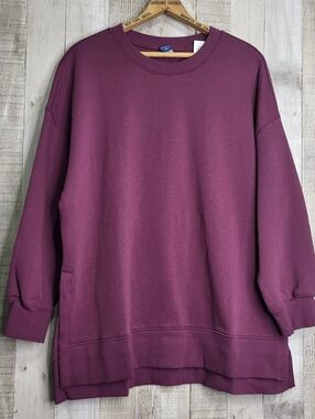 Old Navy So Comfy Tunic Sweatshirt. Medium Petite. Wine. MP. Cotton